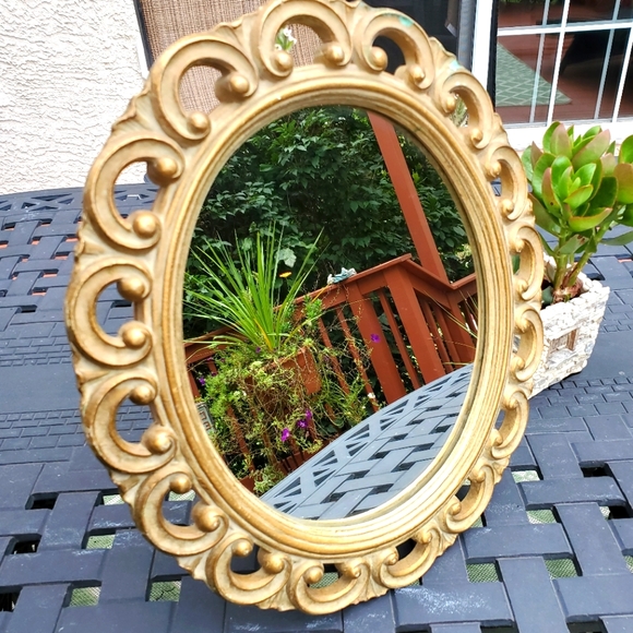 Syroco Wood Vintage Mid Century Mirror Frame Easel - Picture 1 of 9